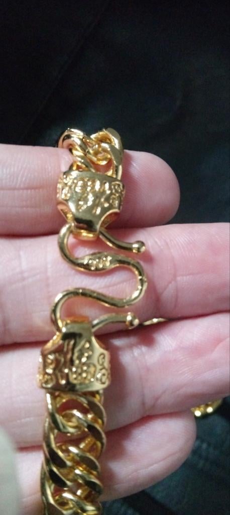 24k gouden prachtige halsketting gold filled beste kwaliteit, Antiek en Kunst, Ophalen of Verzenden