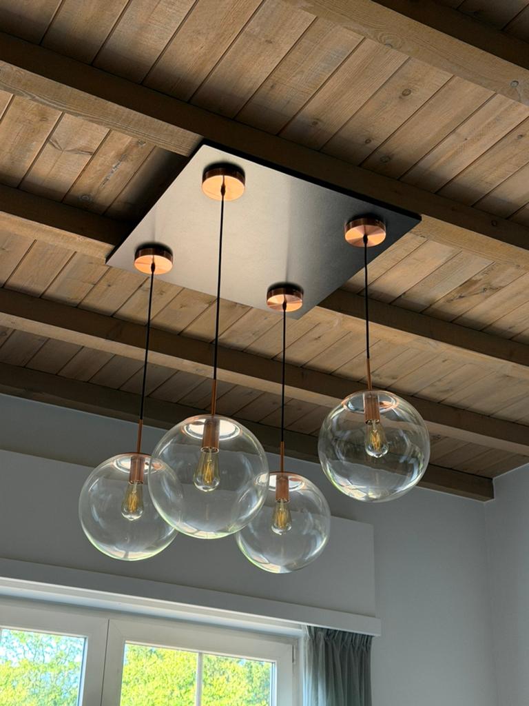 Luster glazen bollen, Ophalen, Zo goed als nieuw, Glas