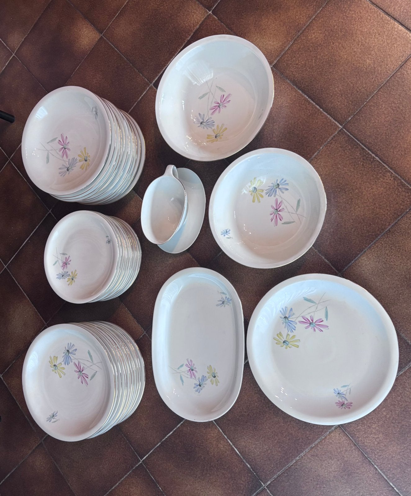 Vintage serviesset van porselein, 12 stuks, Ophalen