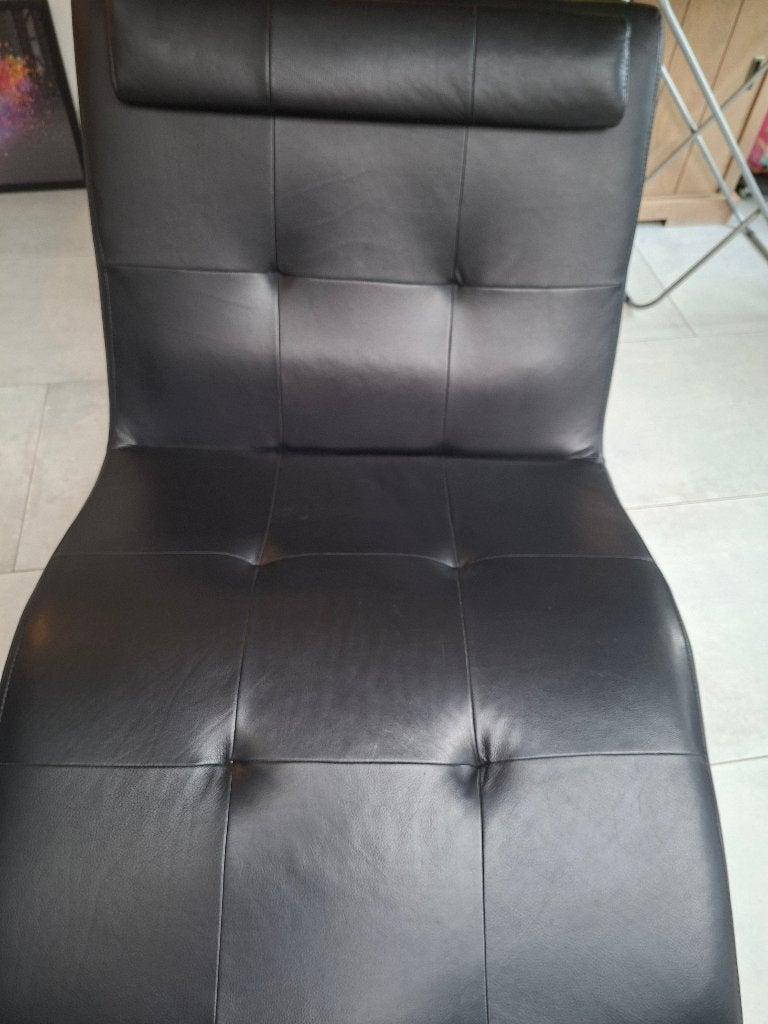 Lederen lounge zetel, Ophalen, Gebruikt, Eenpersoons, 125 tot 150 cm