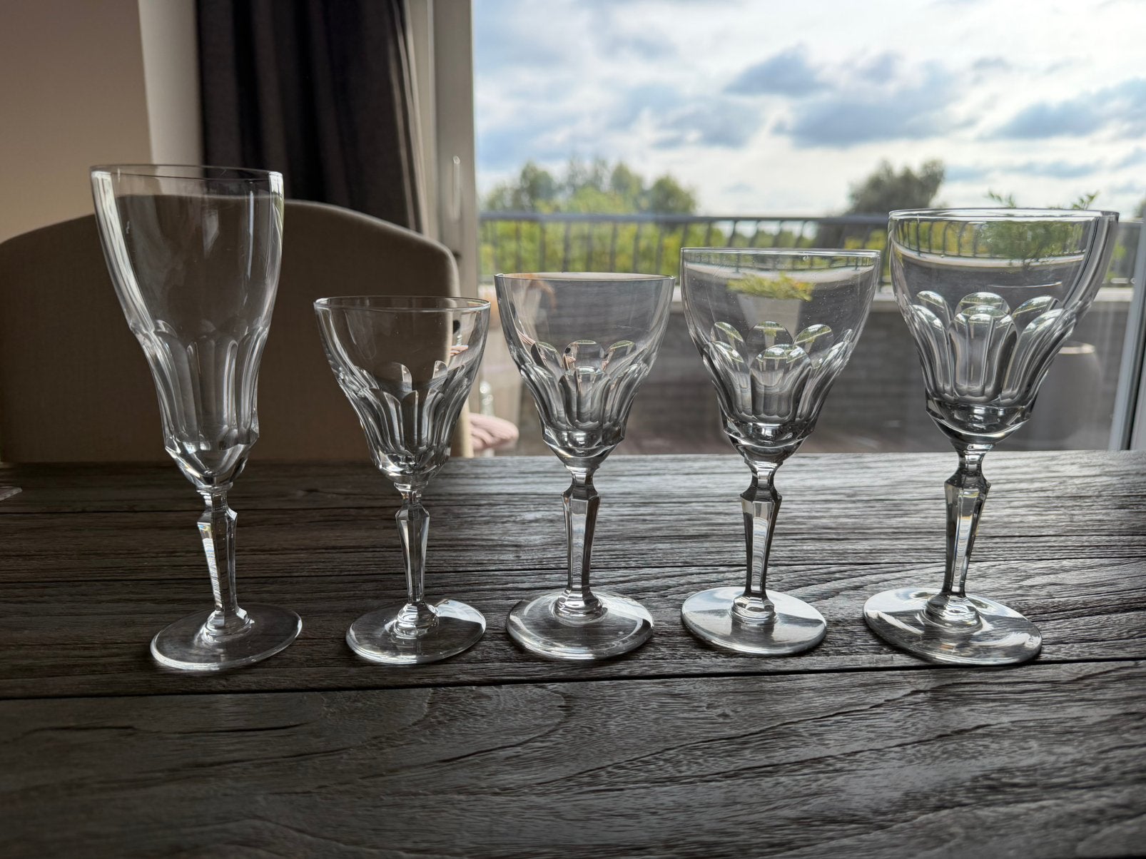 Set 12 kristallen rode wijnglazen Val Saint Lambert Lalaing, Verzamelen, Ophalen of Verzenden, Zo goed als nieuw