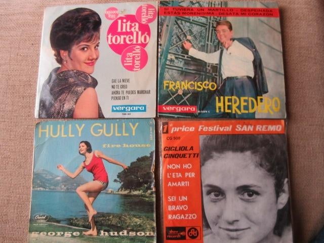 lot 4x Vynils 45t 1xsingle + 3xEP divers 1960' VG condition, CD & DVD, Vinyles Singles, Utilisé, EP, Pop, 7 pouces, Enlèvement ou Envoi