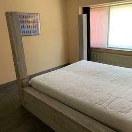Steigerhouten hemelbed, Huis en Inrichting, Ophalen, Gebruikt, Tweepersoons