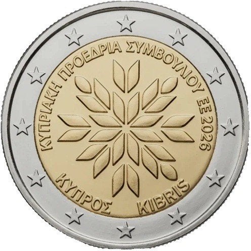 Cyprus 2026 – Voorzitter EU - 2 euro UNC, Ophalen of Verzenden, Cyprus, 2 euro, Losse munt