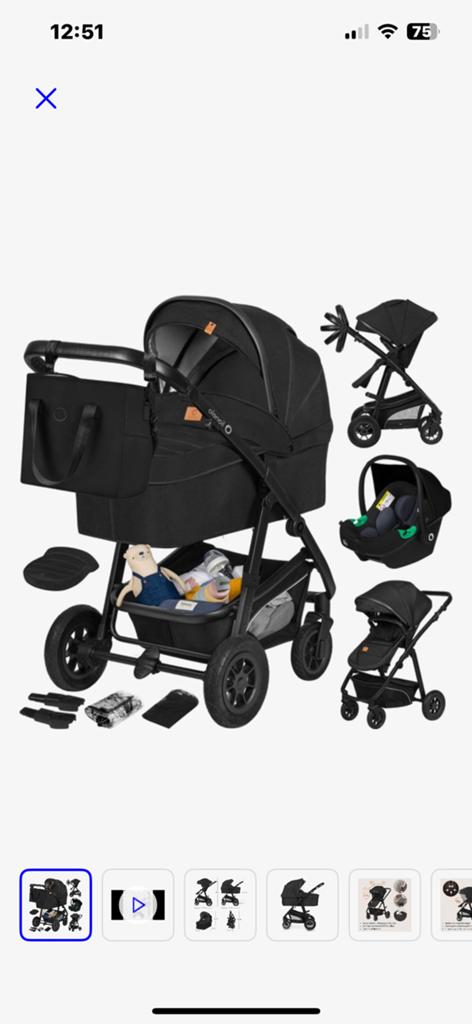 Lionelo buggy 3 in 1, Combiwagen, Ophalen, Overige merken, Luchtbanden