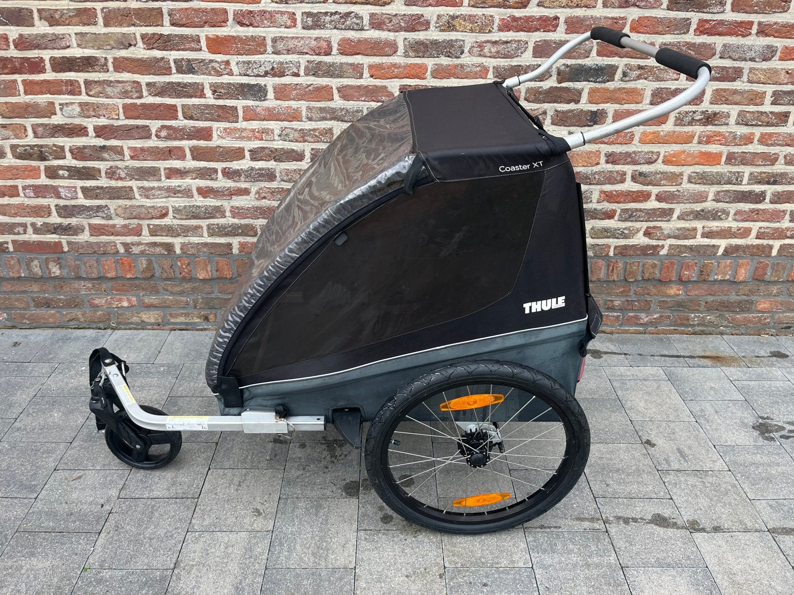 Fietskar Thule, Fietsen en Brommers, Fietsaccessoires | Aanhangwagens en Karren, Ophalen, Gebruikt, Kinderkar, Opvouwbaar