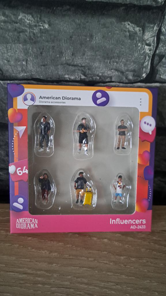 set figurines influencers 1/64ème, Hobby & Loisirs créatifs, Neuf, Enlèvement ou Envoi, Voiture, Américan diorama