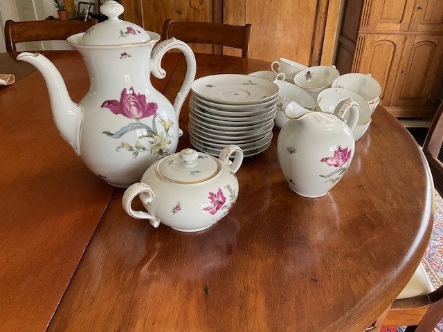 Antiek en getekend koffieservies van Bavaria, Antiek en Kunst, Antiek | Servies compleet, Ophalen