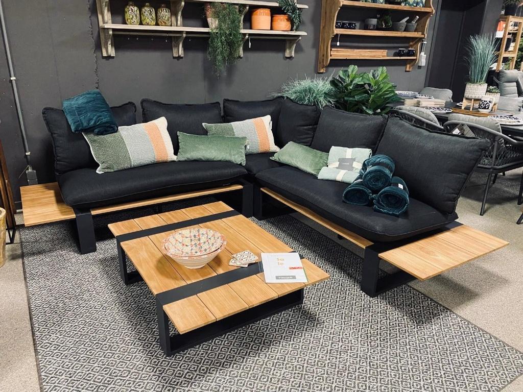 Loungeset Dawson Black + koffietafel, Tuin en Terras, Tuinsets en Loungesets, Ophalen, Bank, Loungeset, Nieuw
