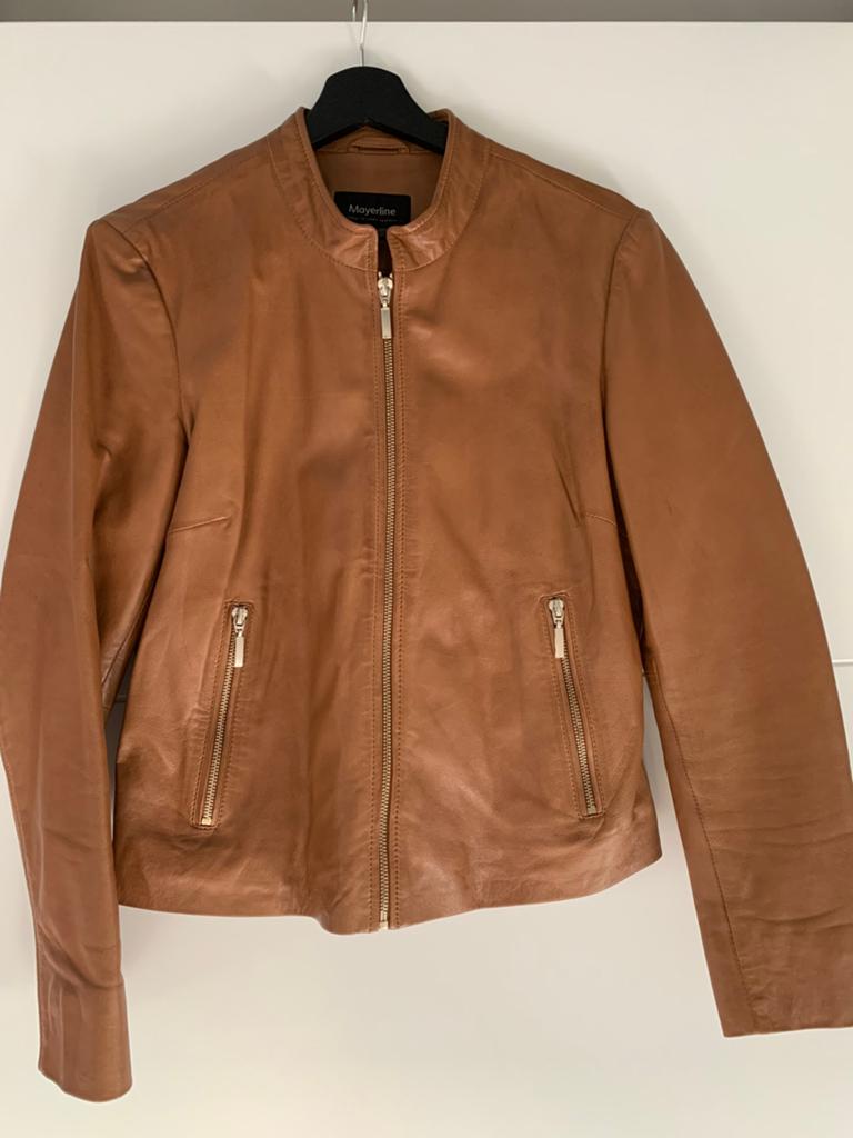 Cognac leren jasje, Ophalen of Verzenden, Zo goed als nieuw, Maat 38/40 (M), Overige kleuren