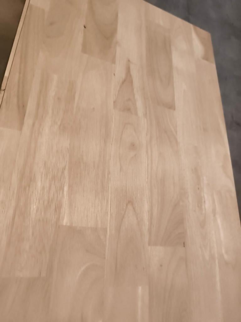 Rubberwood massieve plaat 2250 x 450 x 18 mm, 2 stuks, Huis en Inrichting, Tafelonderdelen, Ophalen