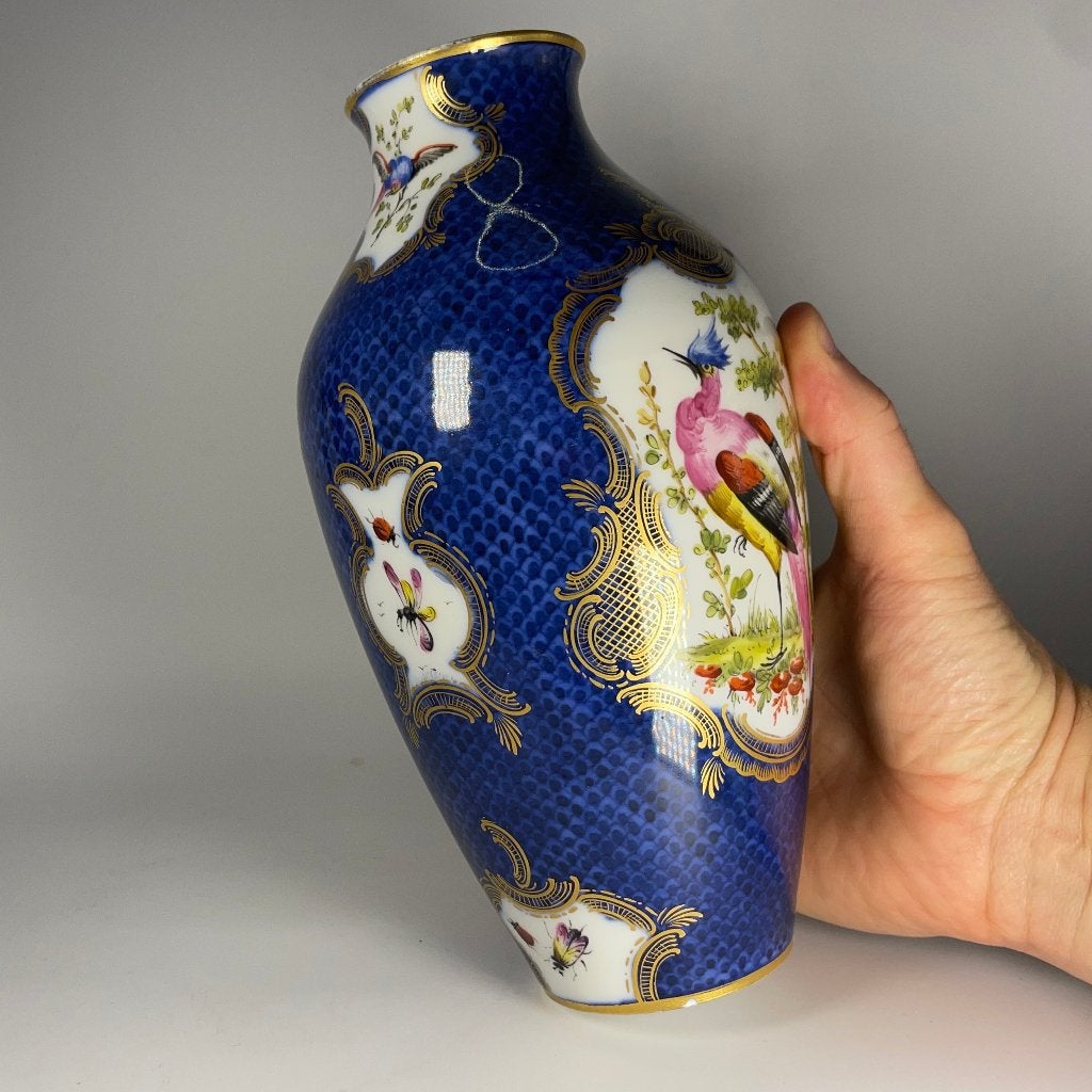 Vase ancien en porcelaine Samson oiseaux exotiques 22 cm, Antiquités & Art, Enlèvement ou Envoi