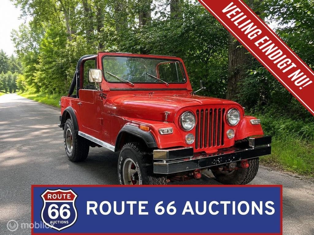 Jeep CJ-7 | 1978 | Route 66 Auctions, Auto's, Jeep, Zwart, Bedrijf, Handgeschakeld