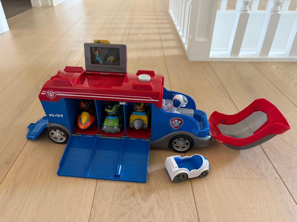 Paw patrol mission cruiser met autootjes en figuurtjes, Kinderen en Baby's, Ophalen of Verzenden, Zo goed als nieuw