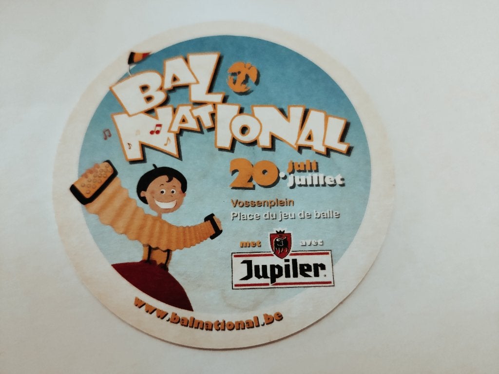 Bierviltje Jupiler (bal national), Ophalen of Verzenden, Zo goed als nieuw, Viltje(s), Jupiler