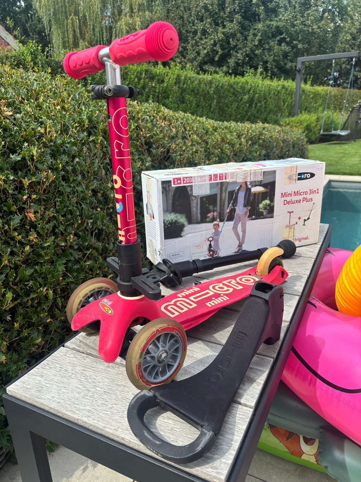 Mini Micro 3in1 Deluxe Plus – roze, Fietsen en Brommers, Steps, Ophalen, Gebruikt, Gewone step