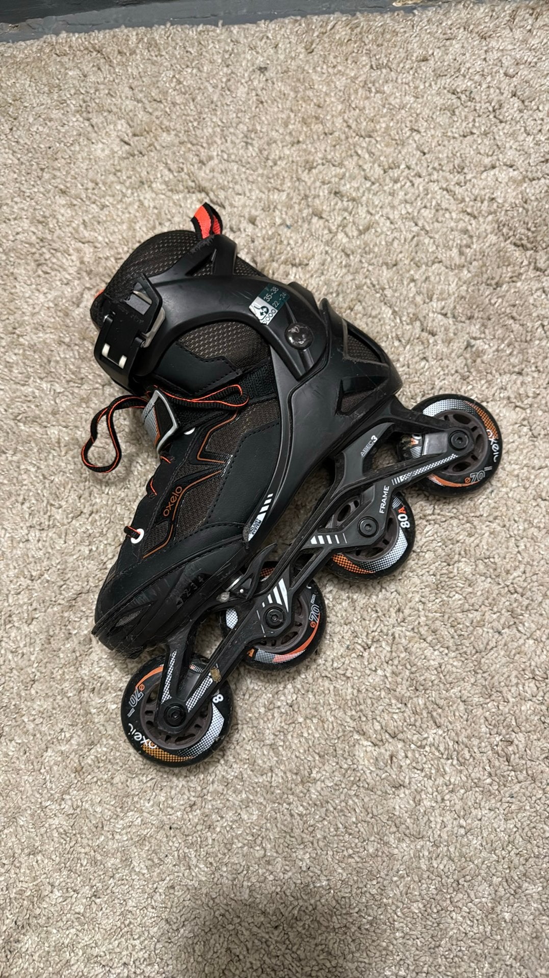 Decathlon oxelo 35-38 patin a roulettes, Sports & Fitness, Patins à roulettes alignées, Autres marques, Rollers 4 roues en ligne
