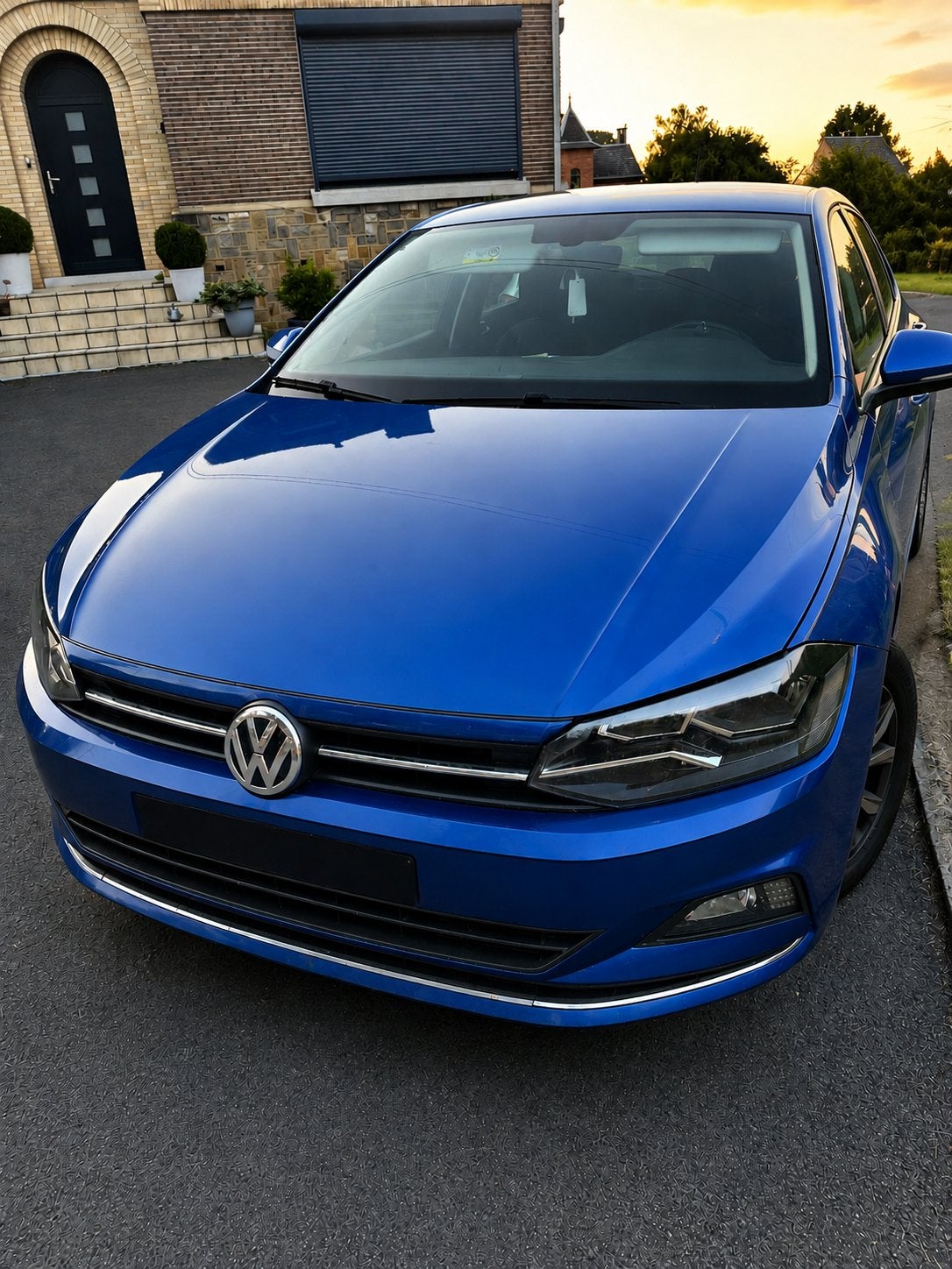 Volkswagen Polo 1.0 TSI 115pk, Auto's, Voorwielaandrijving, Cabriolet, Blauw, Leder en Stof