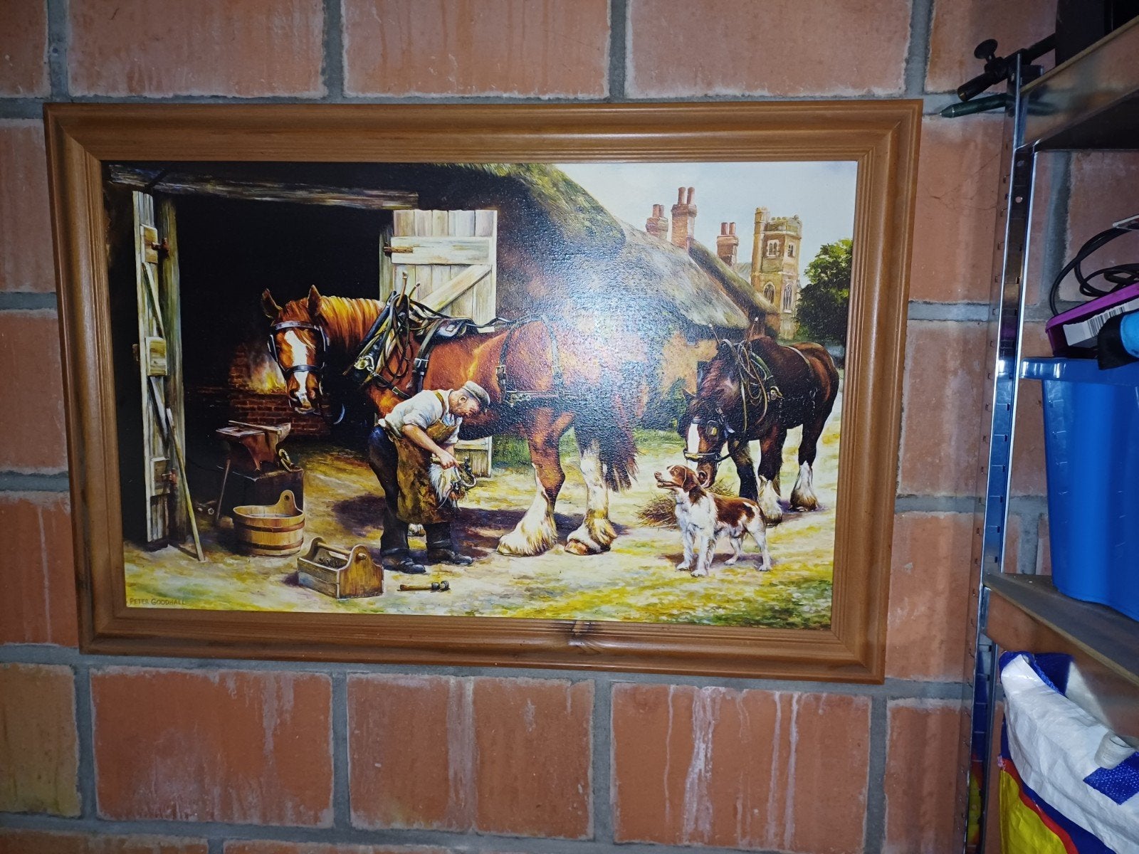 Schilderij boerenpaard, Antiek en Kunst, Ophalen