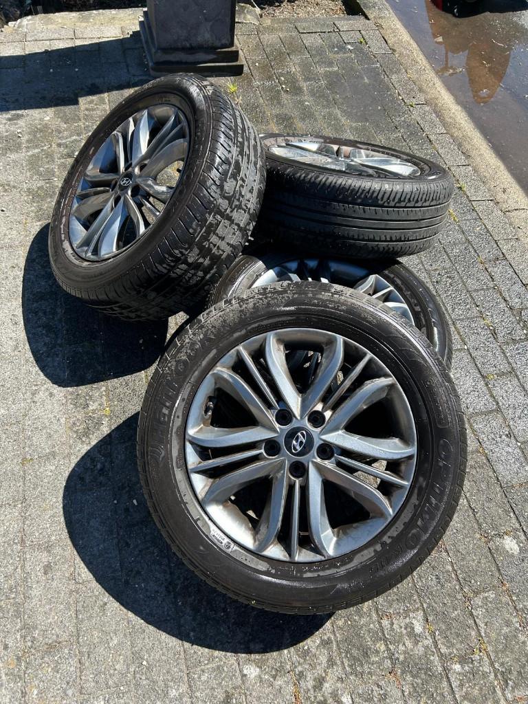 4 velgen 17" Huyndai ix35 2012 (5x 114,3), Auto-onderdelen, Ophalen, Gebruikt, Banden en Velgen, 17 inch