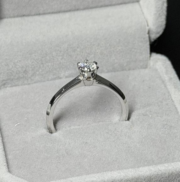 Bague OR18K Solitaire Diamant Naturels 0,24ct  Certificat, Enlèvement, Neuf, Blanc, Or