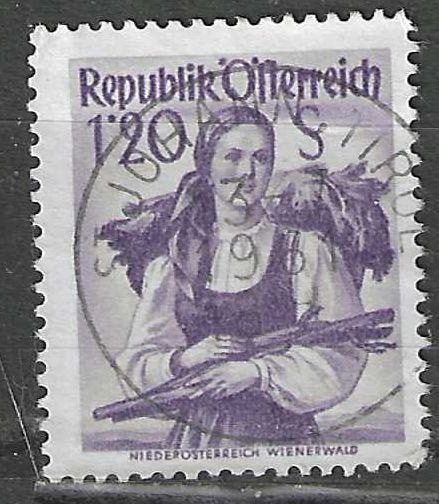 Autriche 1948/1950 - Yvert 751 - Costumes (ST), Envoi, Affranchi