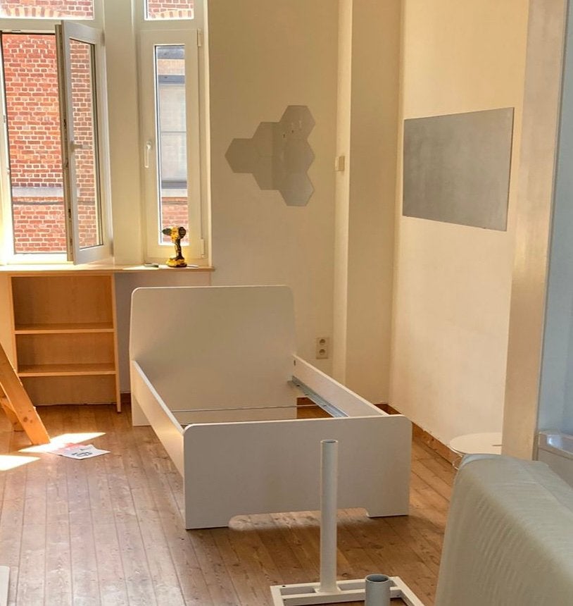 Eénpersoonsbed 90x200, Huis en Inrichting, Slaapkamer | Bedden, Ophalen, Wit