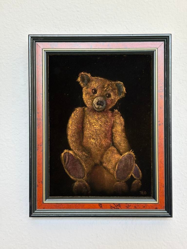 vintage « Ours en peluche » Vaughan Velvets UK, Enlèvement ou Envoi, Comme neuf, Peinture