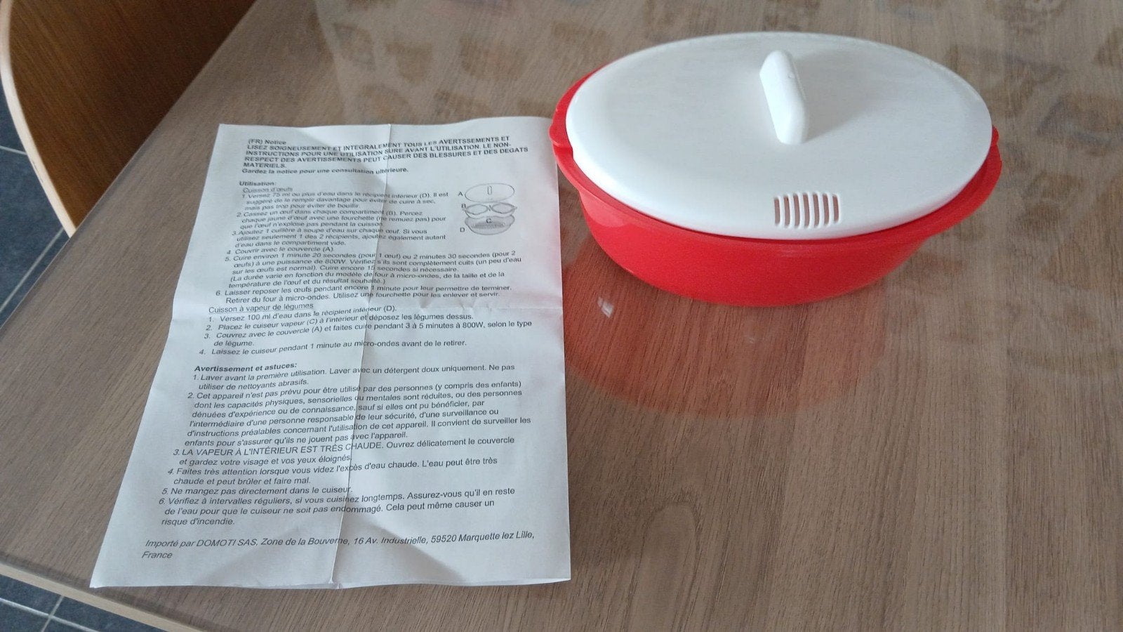cuiseur-vapeur pour Micro ondes, Enlèvement