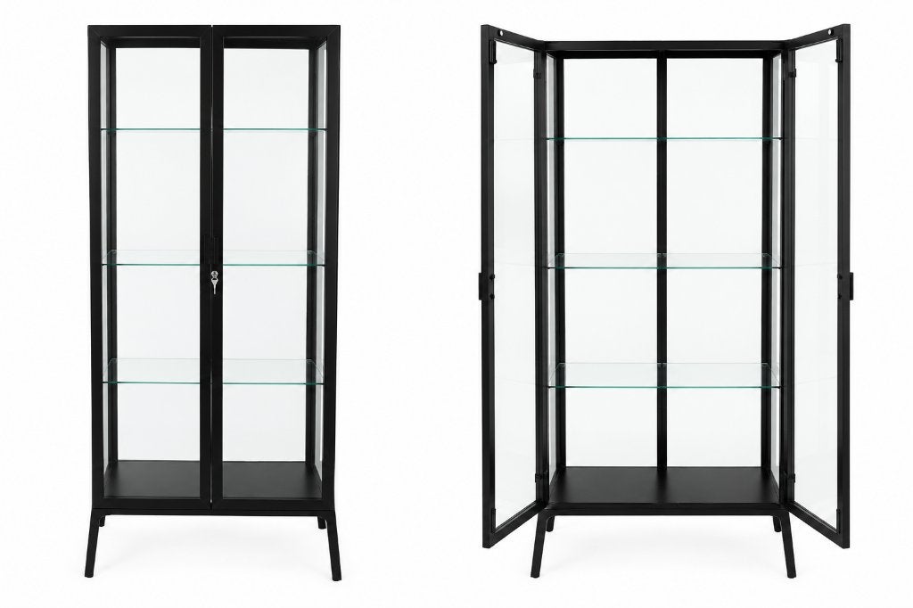 VITRINE MILSBO, 25 à 50 cm, Avec porte(s), Verre, Comme neuf