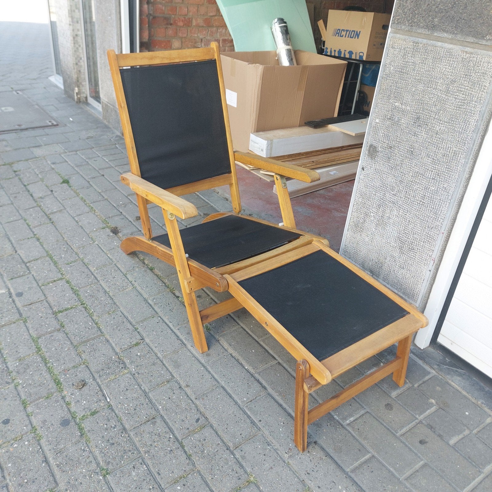 Chaise de jardin pliante en bois véritable, Enlèvement, Comme neuf, Bois, Pliant