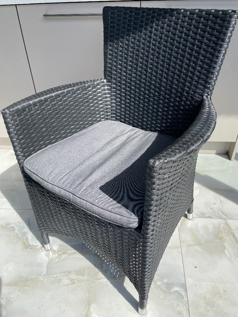 4 wicker kunststof stoelen, Enlèvement, Synthétique