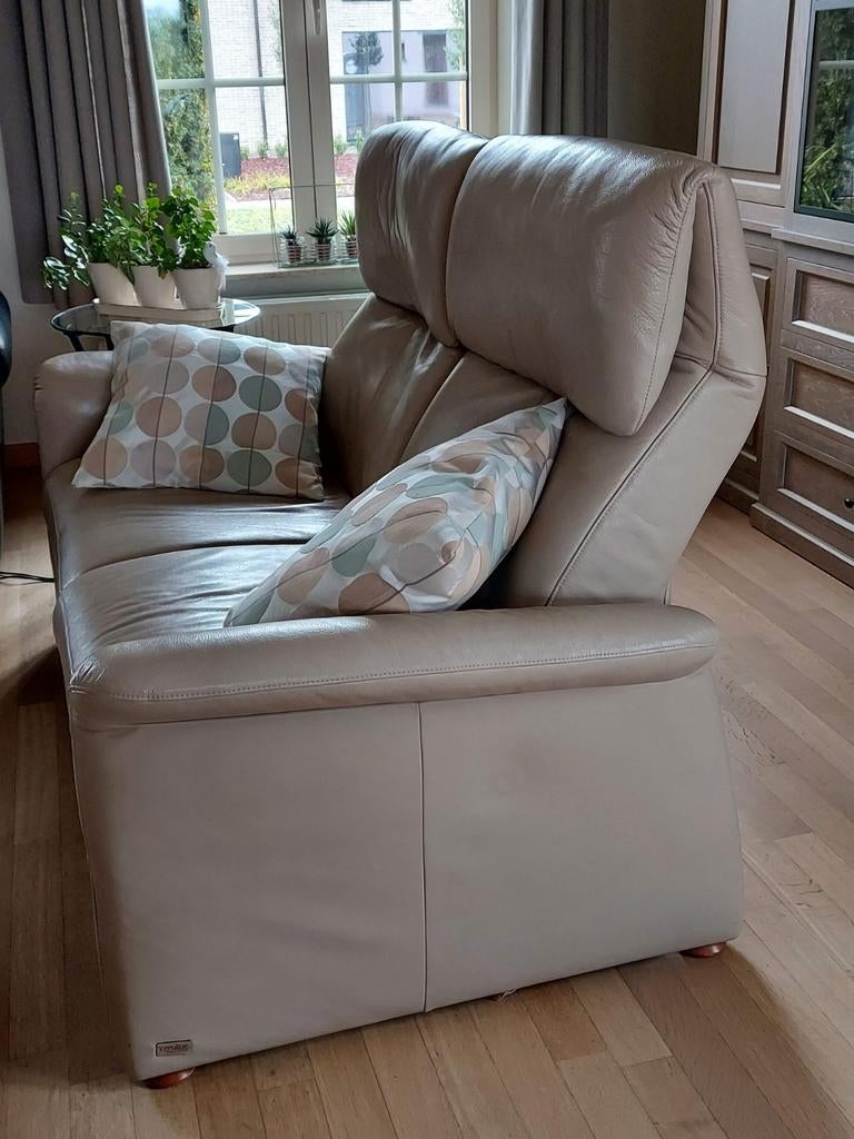 Fauteuil inclinable double en cuir, Maison & Meubles, Moins de 75 cm, 150 à 200 cm, Comme neuf, Enlèvement