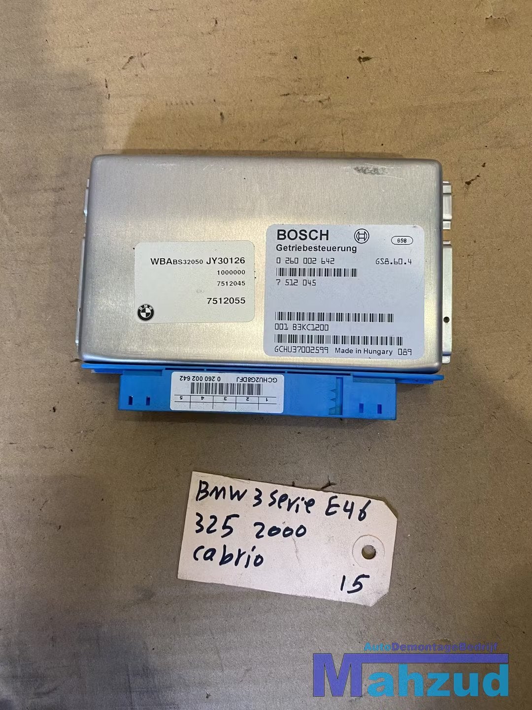BMW E46 Cabrio dak module computer 0260002642, Petuelring 130
80788  Munich, DE, Info@bmw.de, Utilisé, BMW