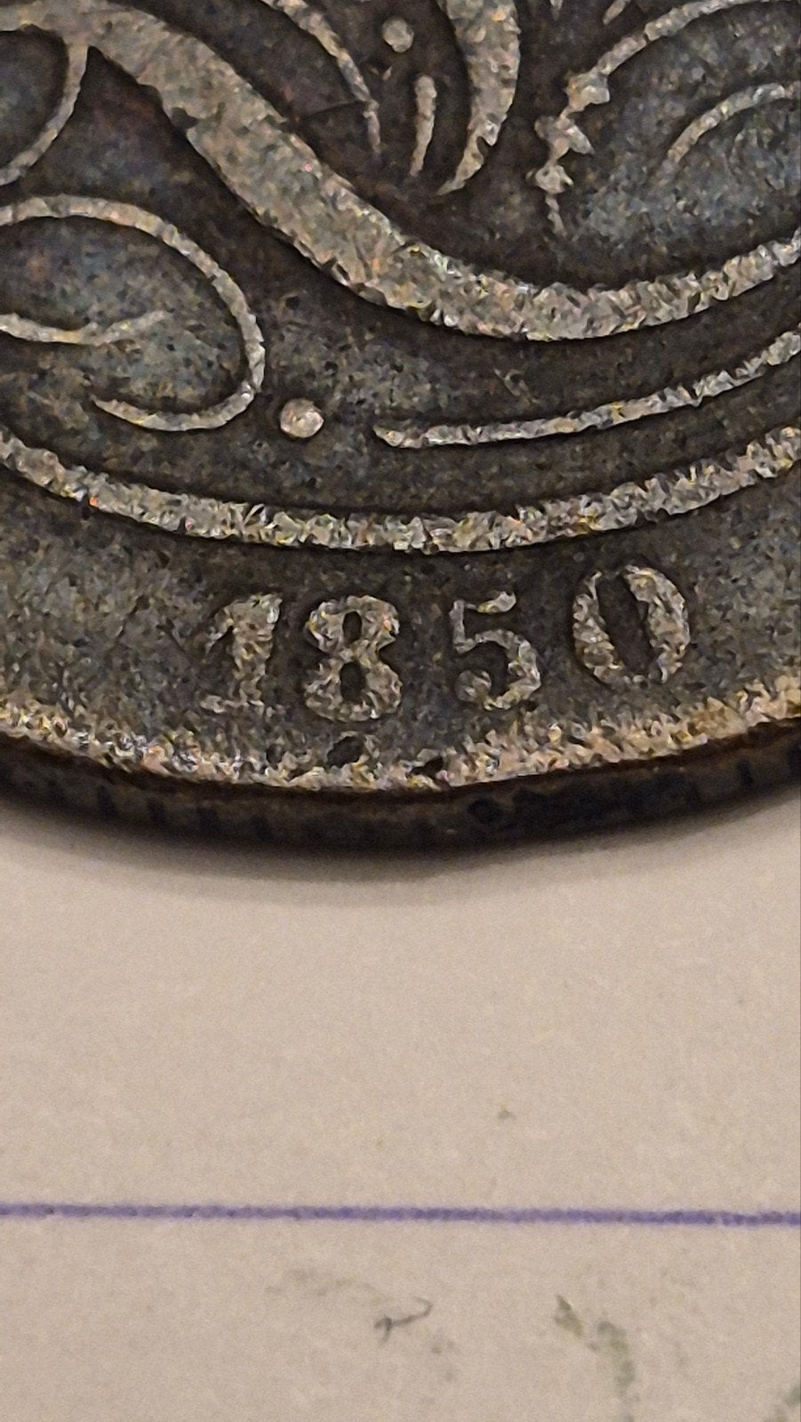 5 centiem 1850 met gebroken O ,koper leopold 1, Postzegels en Munten, Ophalen of Verzenden, Overig, Losse munt