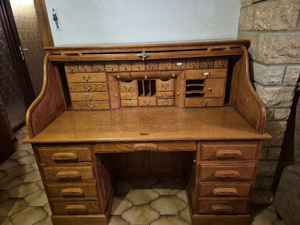 Bureau américain à cylindre, Antiek en Kunst, Antiek | Kantoor en Zakelijk, Ophalen