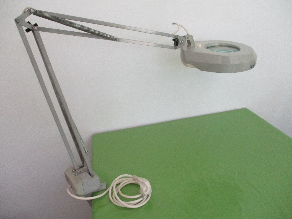 Overtoom tafellamp met vergrootglas, Ophalen, Gebruikt, Loeplamp