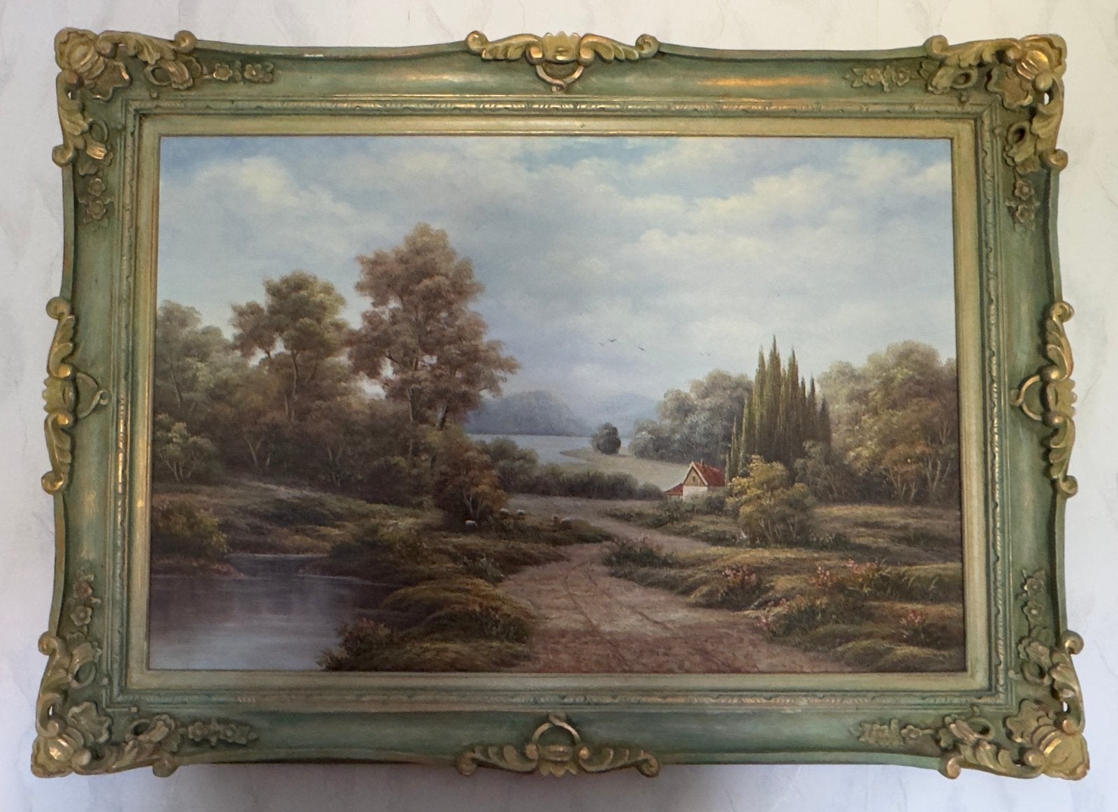 Schilderij Landschap boerderij, Enlèvement, Paysage