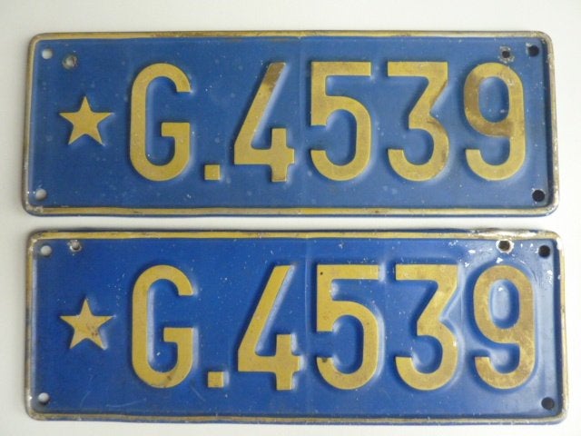 Congolese kentekenplaat (vintage)., Verzamelen, Ophalen of Verzenden, Gebruikt