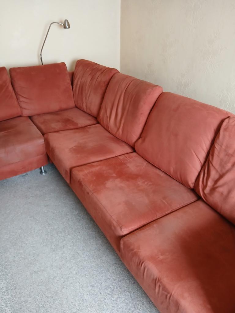 hoeksalon, Huis en Inrichting, Zetels | Complete zithoeken, Ophalen, Gebruikt, Stof