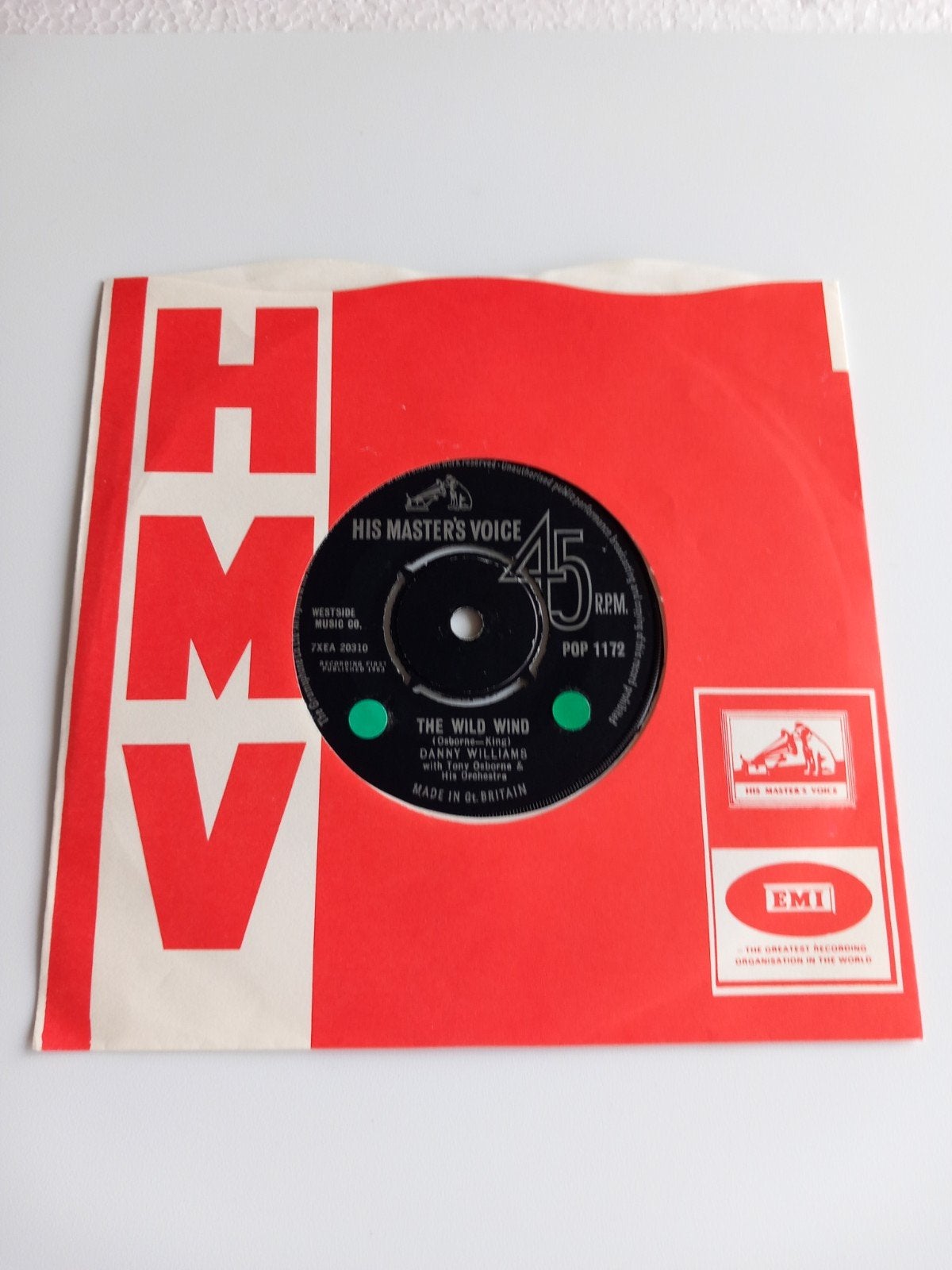 DANNY WILLIAMS. THE WILDE WIND. 60s UK 45T, Cd's en Dvd's