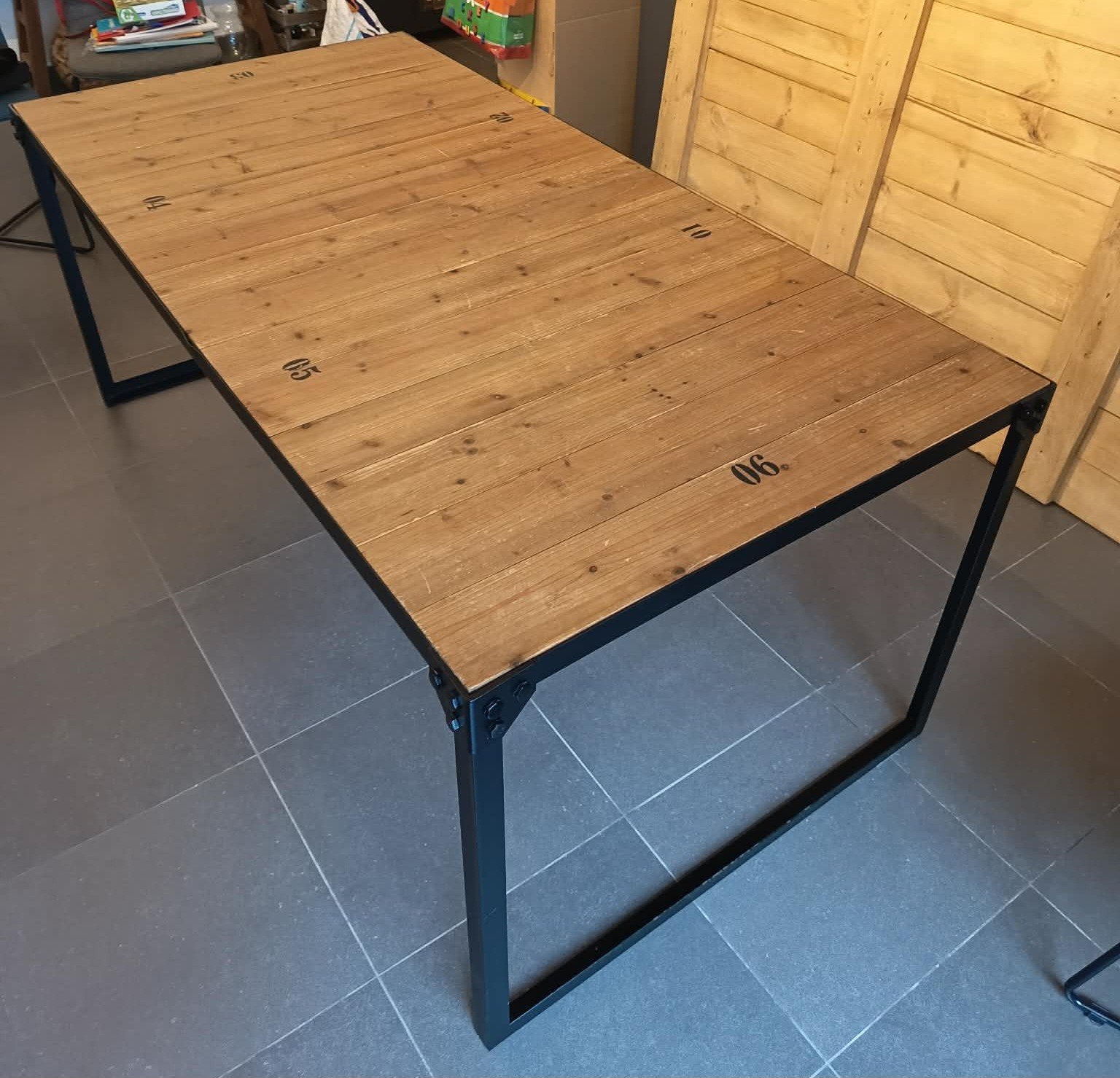table de salle à manger style industriel L180xl90XH75, 150 à 200 cm, Cinq personnes ou plus, Enlèvement, Utilisé