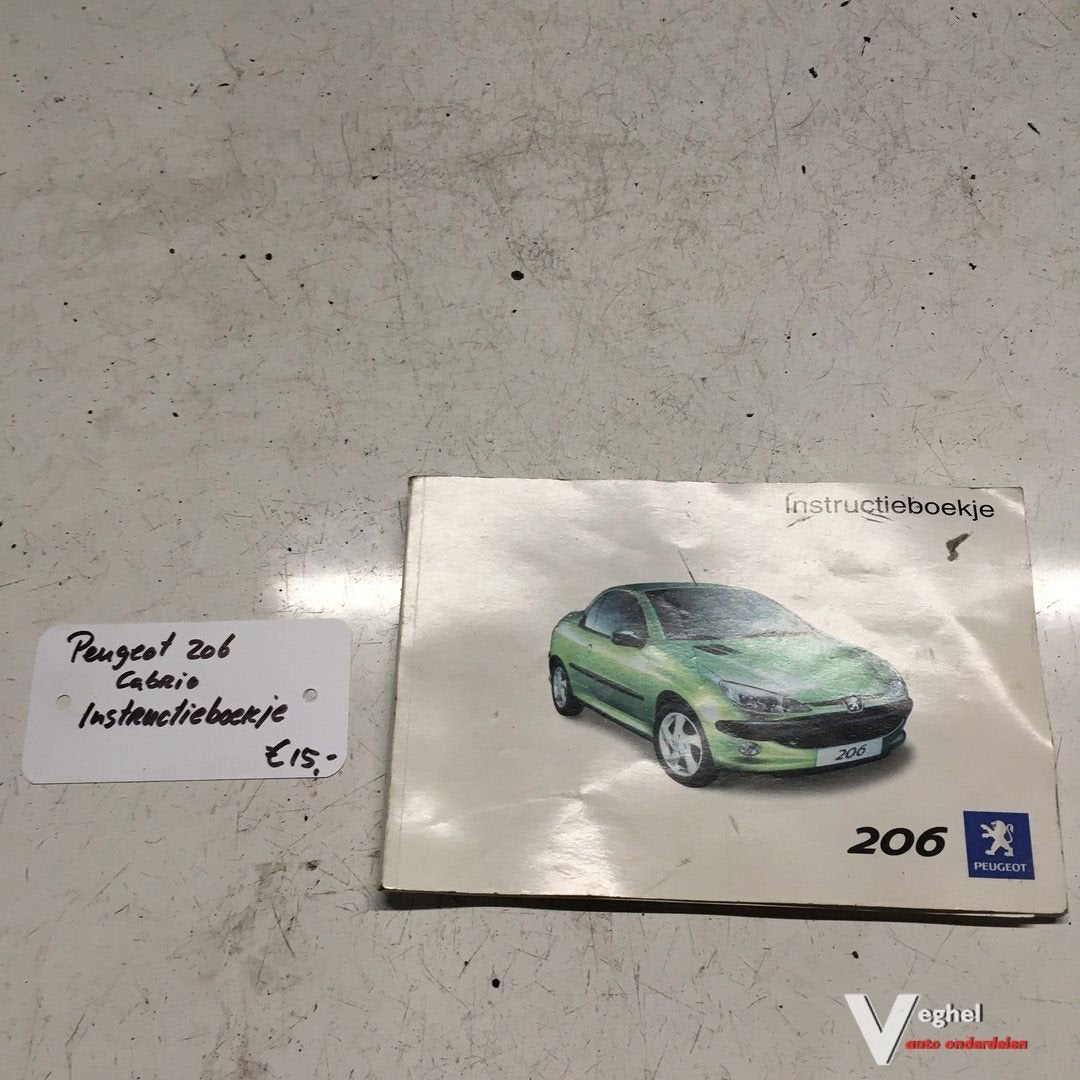 Peugeot 206 Cabrio  Instructieboekje, Auto diversen, Handleidingen en Instructieboekjes, Ophalen of Verzenden