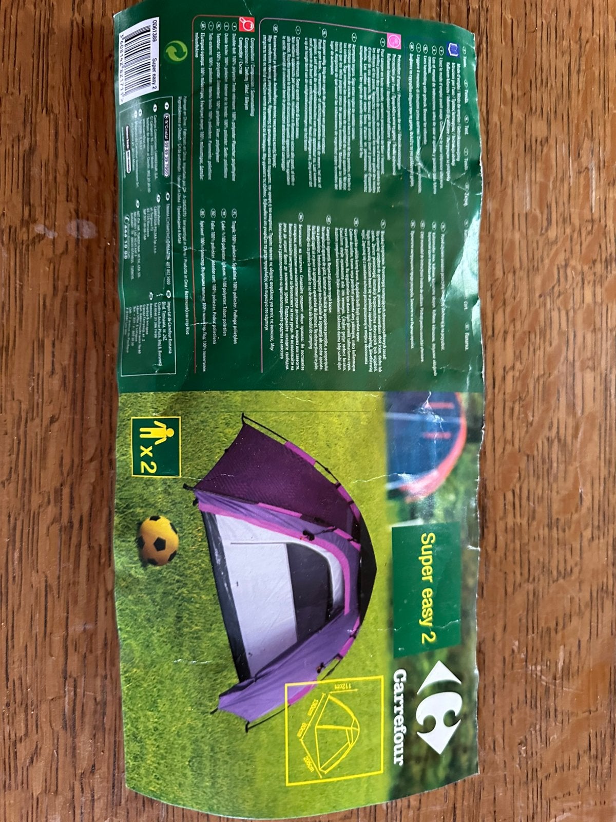 Carrefour Super Easy 2 tent – 2 pers. (tente 2 pers.) – €40, Jardin & Terrasse, Enlèvement, Neuf