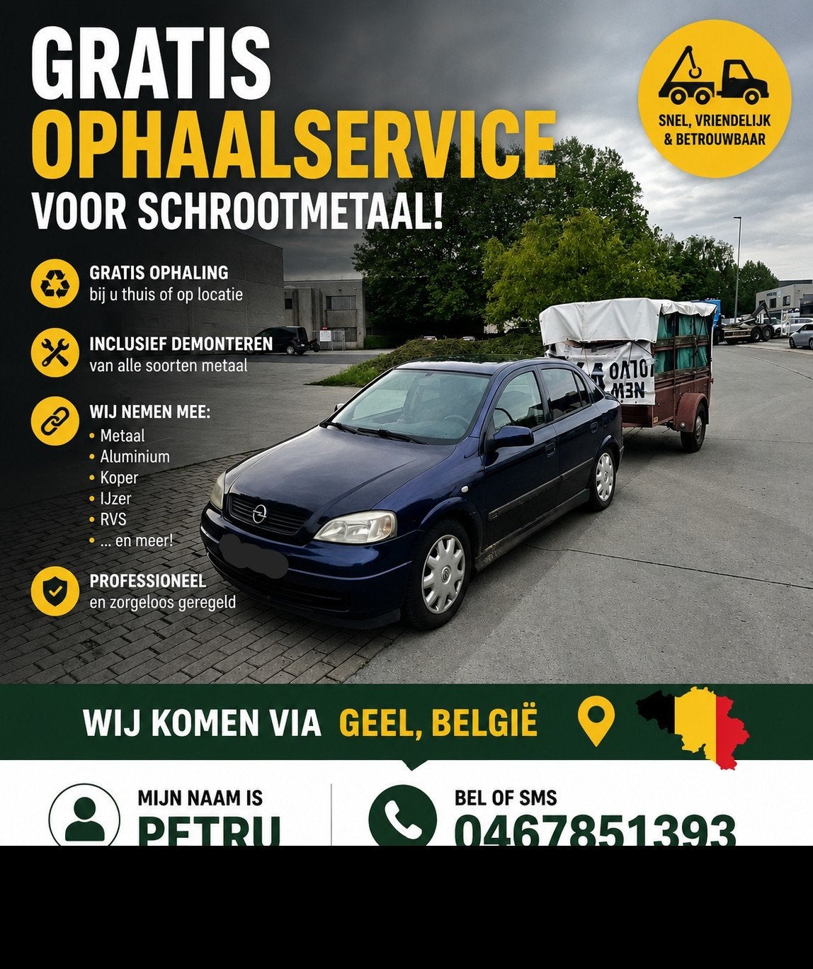Gratis ophalen van oud ijzer 0467851393, Enlèvement