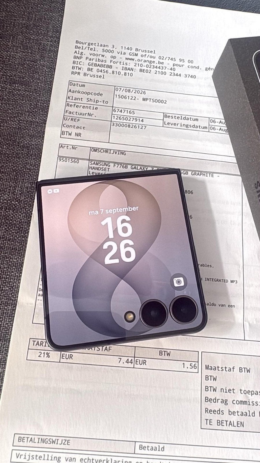 Samsung Z Flip 8 256 GB+ factuur en hoesje nieuw, Ophalen, Nieuw