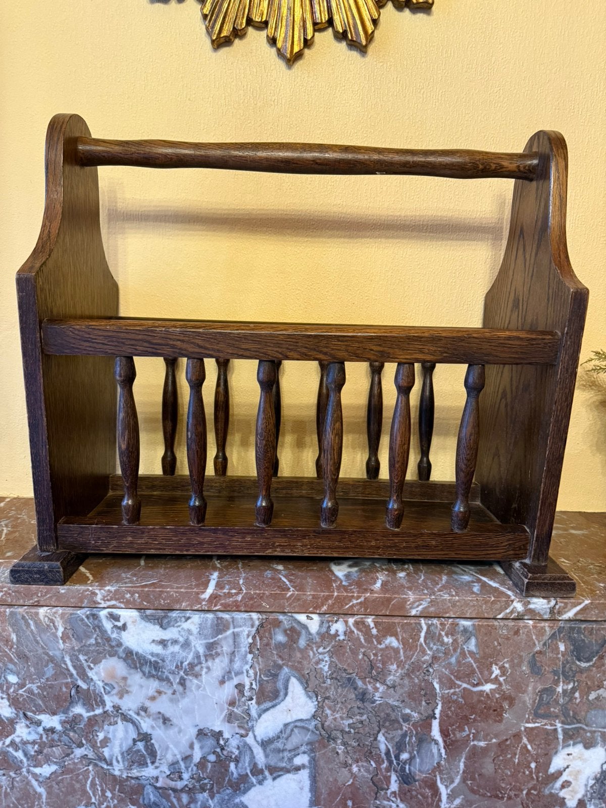 Vintage houten krantenbak – Landelijke & rustieke stijl, Ophalen, Zo goed als nieuw, Hout, Landelijk