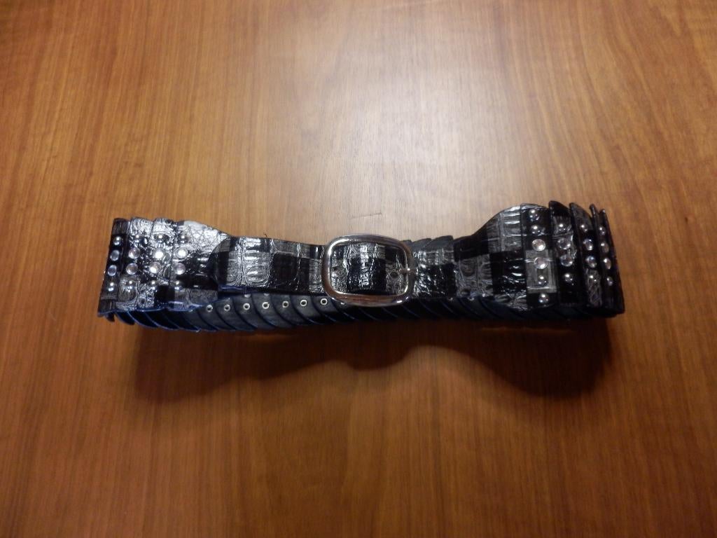 (15)- ceinture femme grise noire, Zwart, Heupriem, Ophalen of Verzenden, Zo goed als nieuw