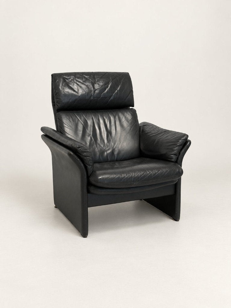 Vintage ERPO relaxfauteuil in groen leer, Ophalen of Verzenden, Gebruikt, Leer