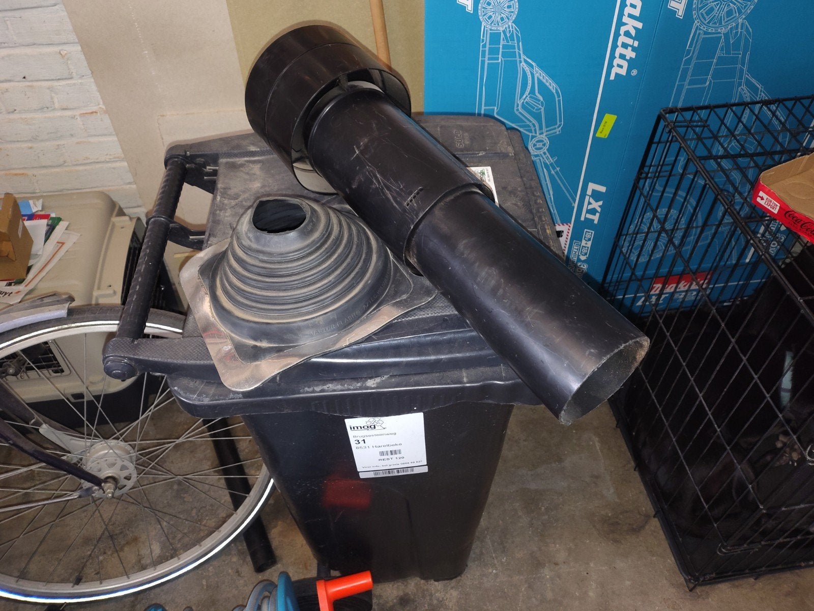 epdm manchet en dampkapbuis, Ophalen